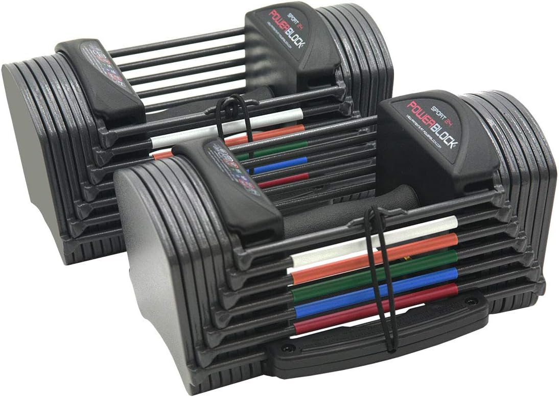 Featured Image for PowerBlock Sport 24 Adjustable Dumbbells, Sold in Pairs, 3-24 lb. Dumbbells, Durable Steel Build, Innovative At Home Workout Equipment, All-in-One Exercise Dumbbells, Strength Training
