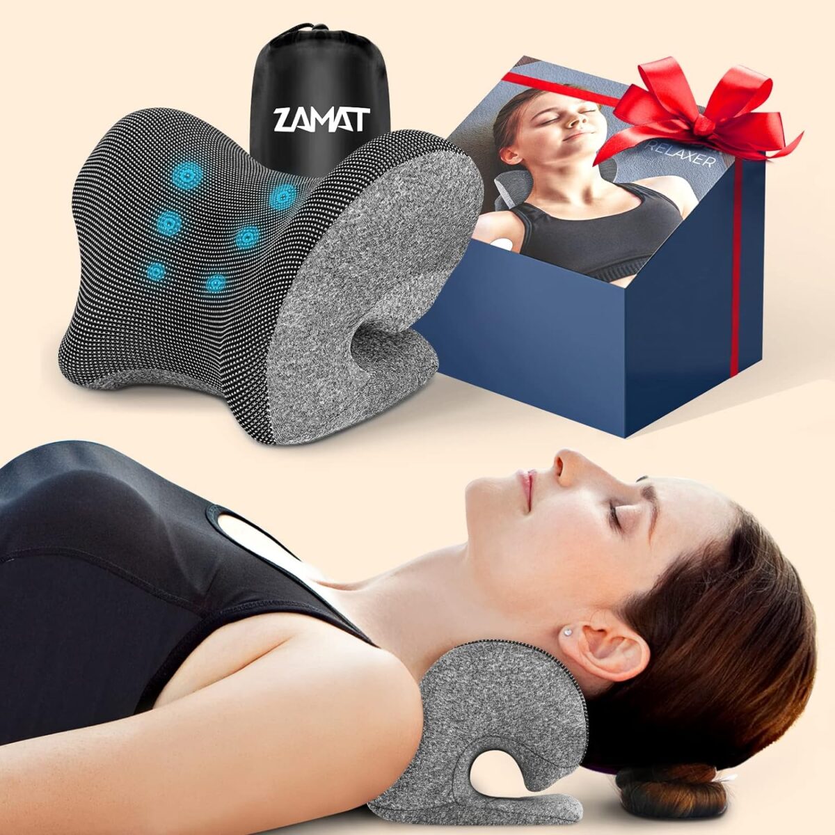 Featured Image for ZAMAT Neck and Shoulder Relaxer with Magnetic Therapy Pillowcase, Neck Stretcher Chiropractic Pillows for Pain Relief, Cervical Traction Device for Relieve TMJ Headache